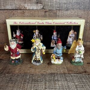 The International Santa Claus Collection Christmas Ornaments 4 w/ box Vintage